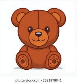 cute lovely teddy bear animal character vector illustration - Shutterstock ID 2321878941