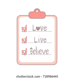 cute lovely vector clipboard isolated on white background