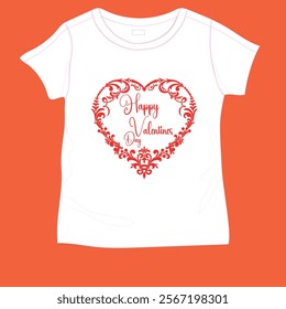 Cute Lover Valentine Shirt. Good for decor, mug, scrap booking, gift, printing press, poster, vector art, ladies textile wear, top, shirt, blouse. Romantic people love this. Great Gift for him, her.