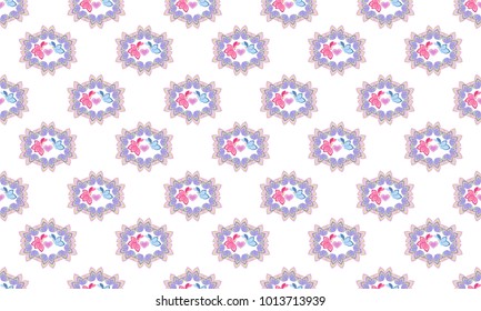 Cute lovers butterflies, vector pattern.