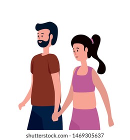cute lovers couple avatars characters