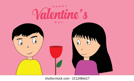 Los amantes de la estirpe rosa roja se unen en el día de San Valentín. Ilustración vectorial de San Valentín