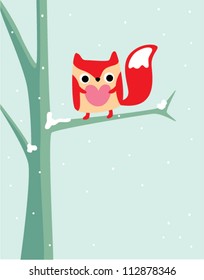 cute loving fox with love