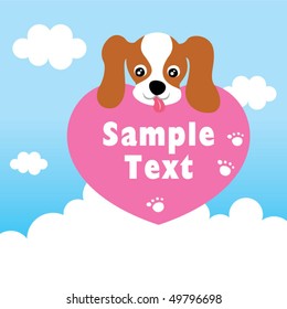 cute loving puppy greeting