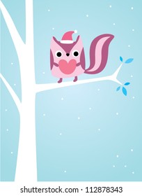 cute loving squirrel with love