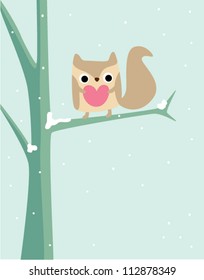 cute loving squirrel with love