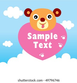 cute loving teddy greeting