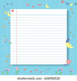 cute and lovly paper line vector background, detailed lined paper texture