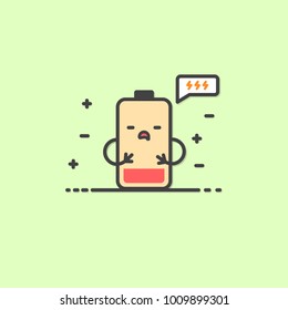 1 Battery Cute Illustration Low Cartoon Power Character Vector Design Smile  Full Background White Isolated Energy Charger Drawing Empty Strong  Electricity Warning Force Voltage Current Charge Images, Stock Photos &  Vectors | Shutterstock