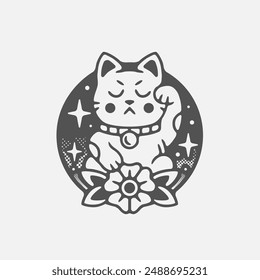 cute lucky cat character vector design