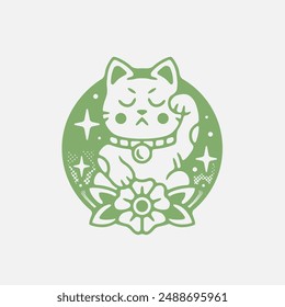 cute lucky cat character vector design
