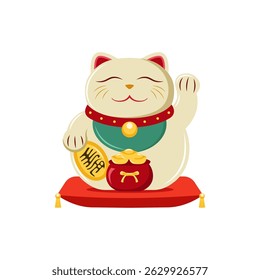 Cute lucky cat vector isolated