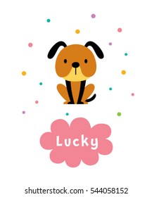 cute lucky dog vector