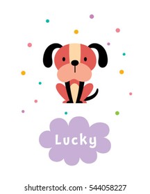 cute lucky dog vector