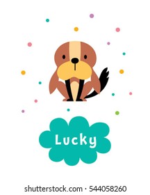 cute lucky dog vector