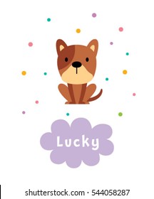 cute lucky dog vector
