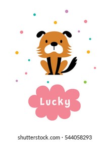 cute lucky dog vector