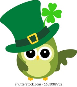 Cute Lucky Owl Vector Illustration