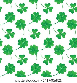 Cute lucky simple elegant Saint St Patrick day seamless pattern vector Illustration