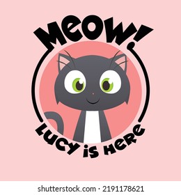 Cute Lucy Cat for cat lovers pet shop use  A simple cute vector design