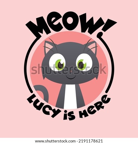 Cute Lucy Cat for cat lovers or pet shop use. A simple cute vector design