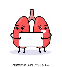 Cute lungs organ mascot design