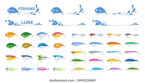 Cute lure illustration material set