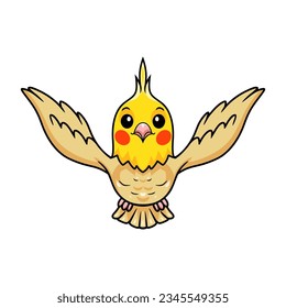 Cute lutino cockatiel bird cartoon