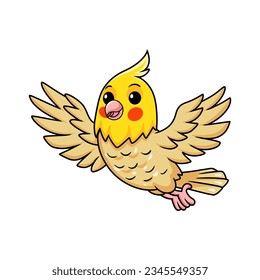 Cute Lutino Cockatiel Vogel Cartoon