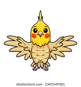 Cute Lutino Cockatiel Vogel Cartoon