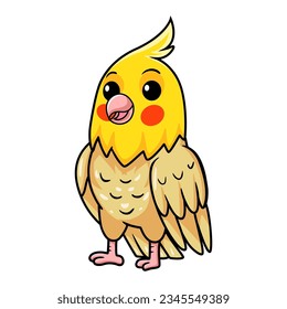 Cute Lutino Cockatiel Vogel Cartoon