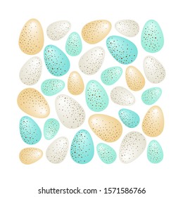 Cute luxury glamour Easter background with golden and silver dotted eggs, can be used for Easter template design, greeting card, banner etc, vector illustration