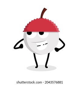 cute lychee character vector illustration design