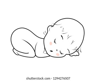 Little Baby Boy Blue Pajamas Sleep Stock Vector (Royalty Free ...