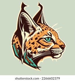 Cute Lynx lizard head Vector Logo Icon Sports Mascot flat illustration