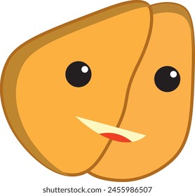 cute macadamia vector with smile