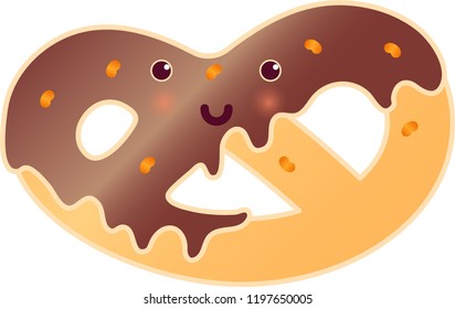 Cute Macaron Character. Vector Illustration.