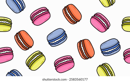 Cute macarons pattern background vector design