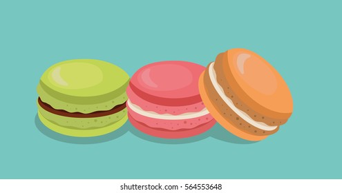 Cute macarons. Vector illustration