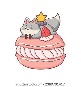 Cute Macaroon Character Design Illustration
