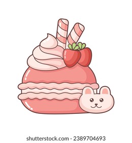 Cute Macaroon Character Design Illustration
