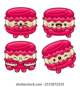 cute macaroon mascot character vector illustration
