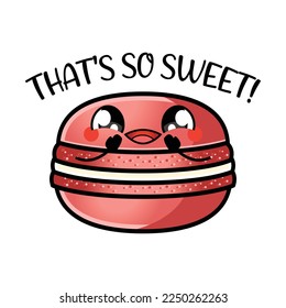 Cute macaroons vector print for t-shirt or other uses, T-shirt graphics textile graphic. Design element for poster, banner, greeting card