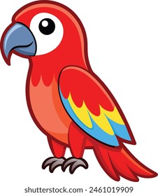 Ilustración vectorial de dibujos animados de guacamayo lindo