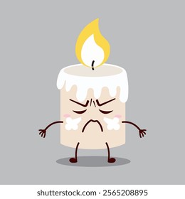 cute mad expression of candle cartoon character
