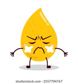 cute mad expression of gold drop cartoon character