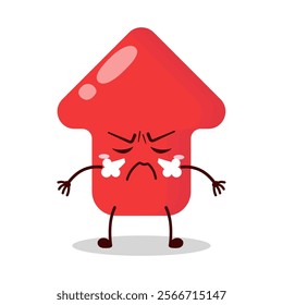 cute mad expression of red arrow cartoon character
