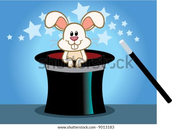 Cute Magic Bunny Rabbit Vector Illustration Stock Vector (Royalty Free ...