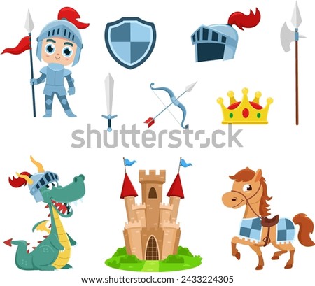 Cute Magic Prince Knight Boy Cartoon Characters. Vector Flat Design Collection Set Isolated On Transparent Background