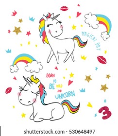 cute magic with unicorn